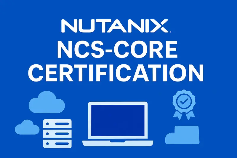 Nutanix NCS-Core certification banner with cloud infrastructure icons